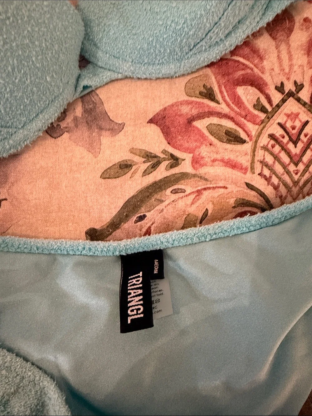 triangl swimwear aqua terry bikini top and strap
